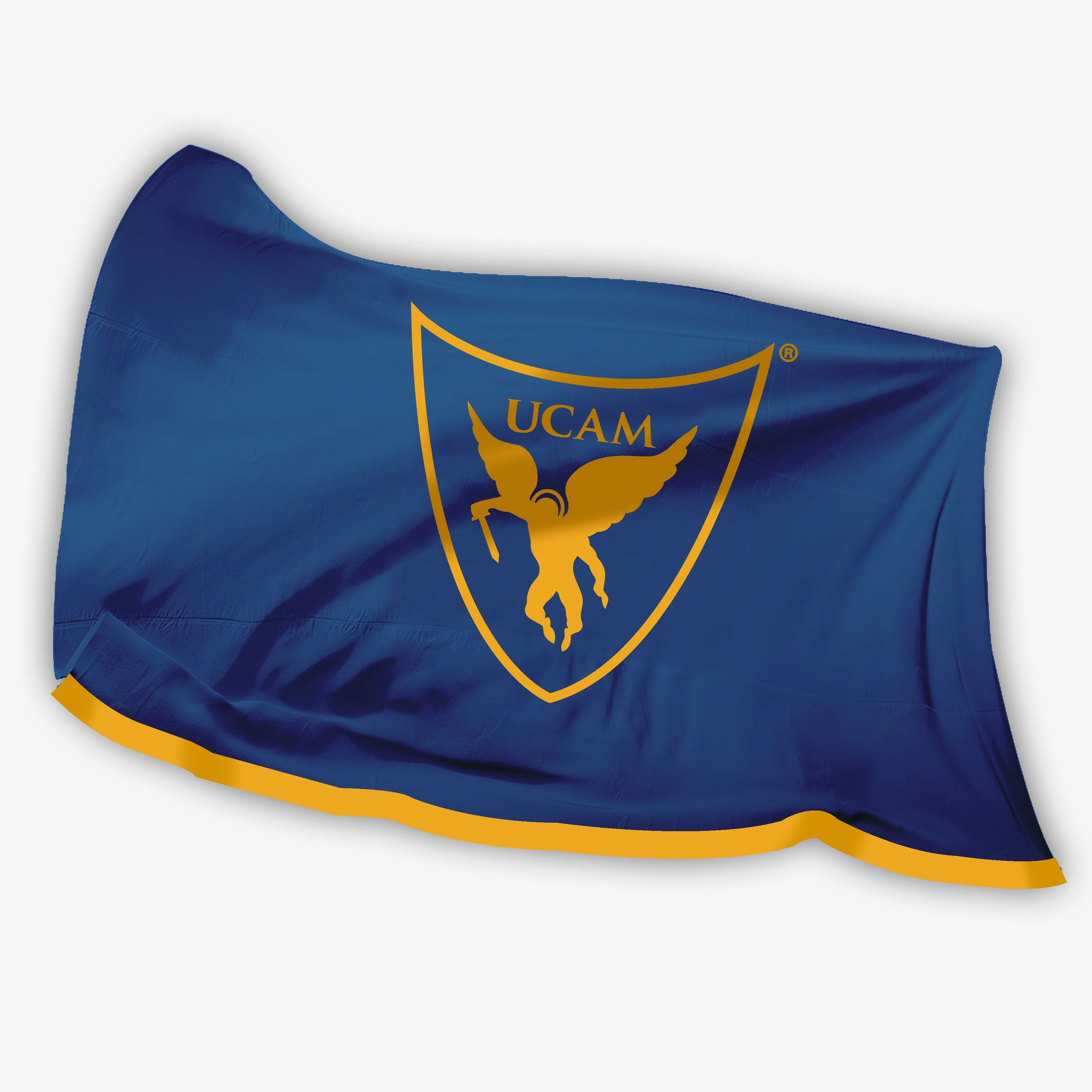 Bandera UCAM CB, UCAM CF y UCAM Esports Universidad