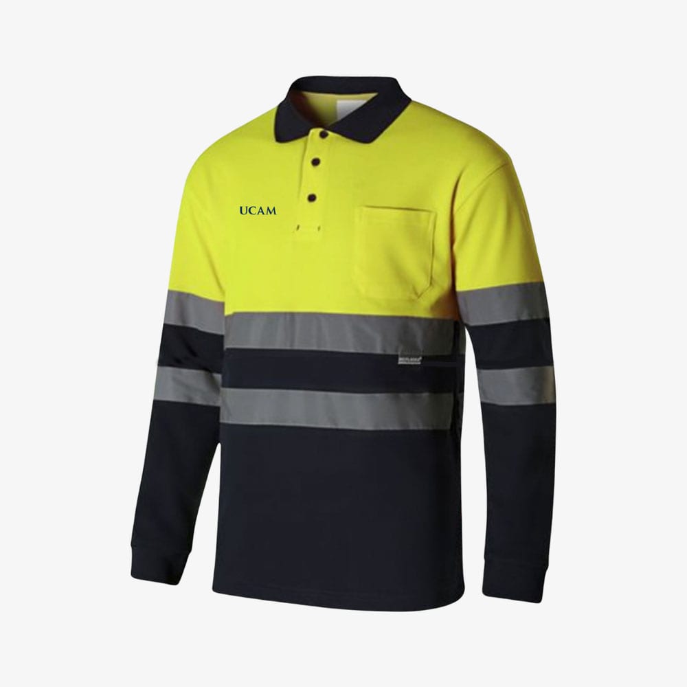 Polo Manga Larga Alta Visibilidad Amarillo/Marino